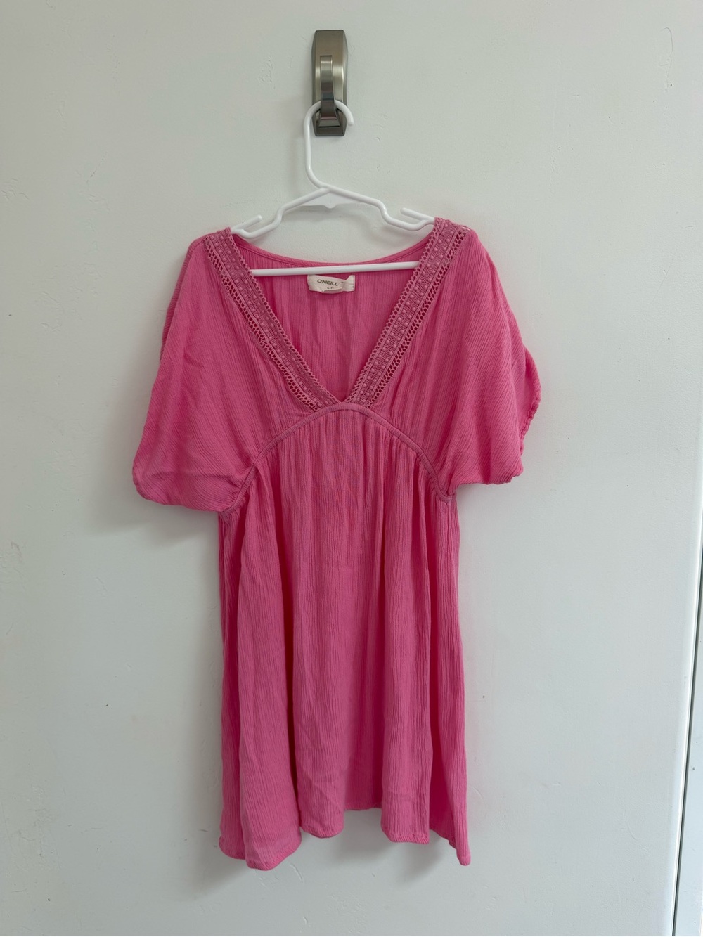 O'Neill Girls Hot Pink V-Neck Beach Coverup